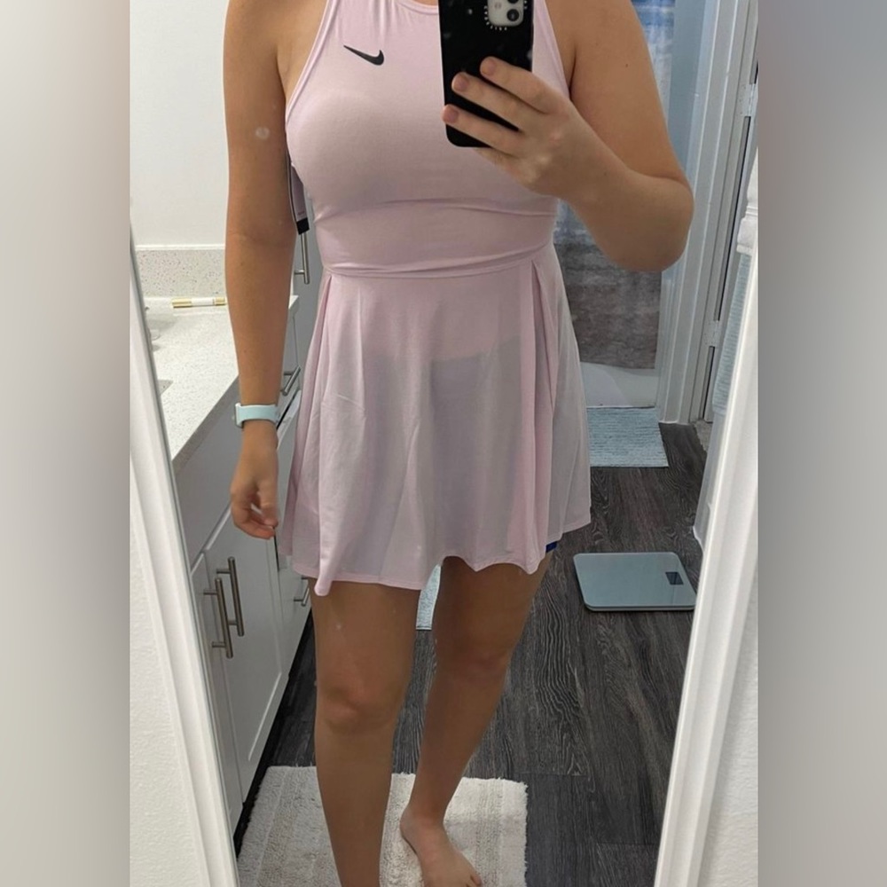 Nike womens court dri-fit advantage tennis dress light pink